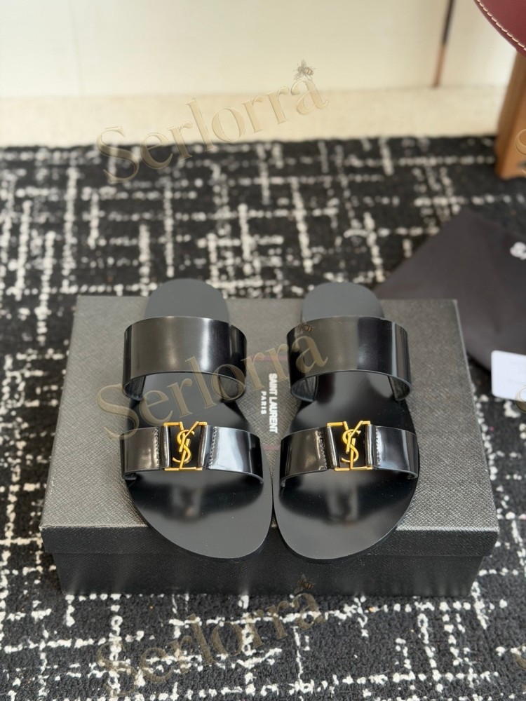 SAINT LAURENT BABYLONE SLIDE SANDALS