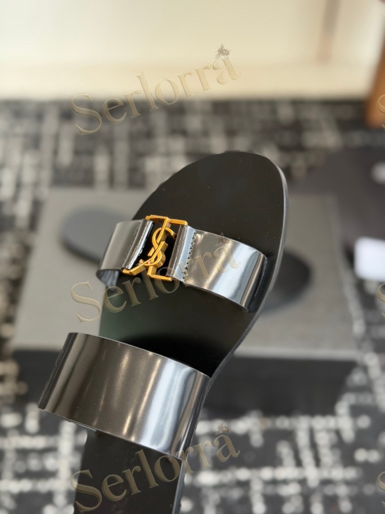 SAINT LAURENT BABYLONE SLIDE SANDALS