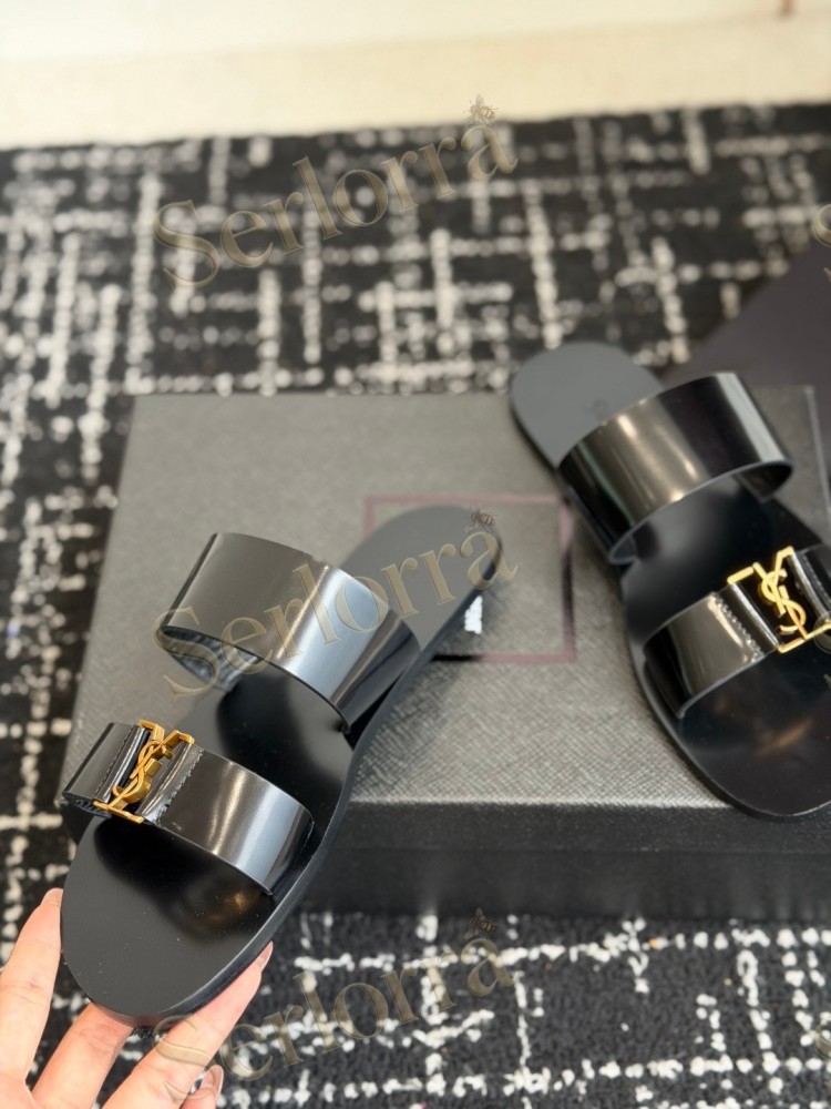 SAINT LAURENT BABYLONE SLIDE SANDALS