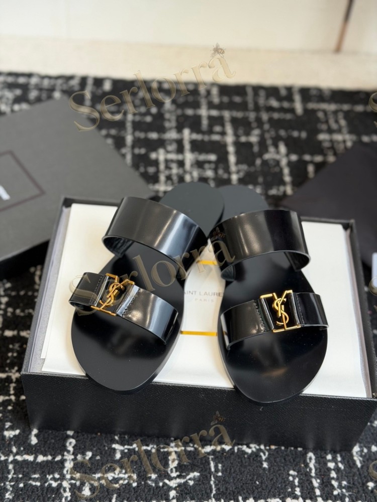 SAINT LAURENT BABYLONE SLIDE SANDALS
