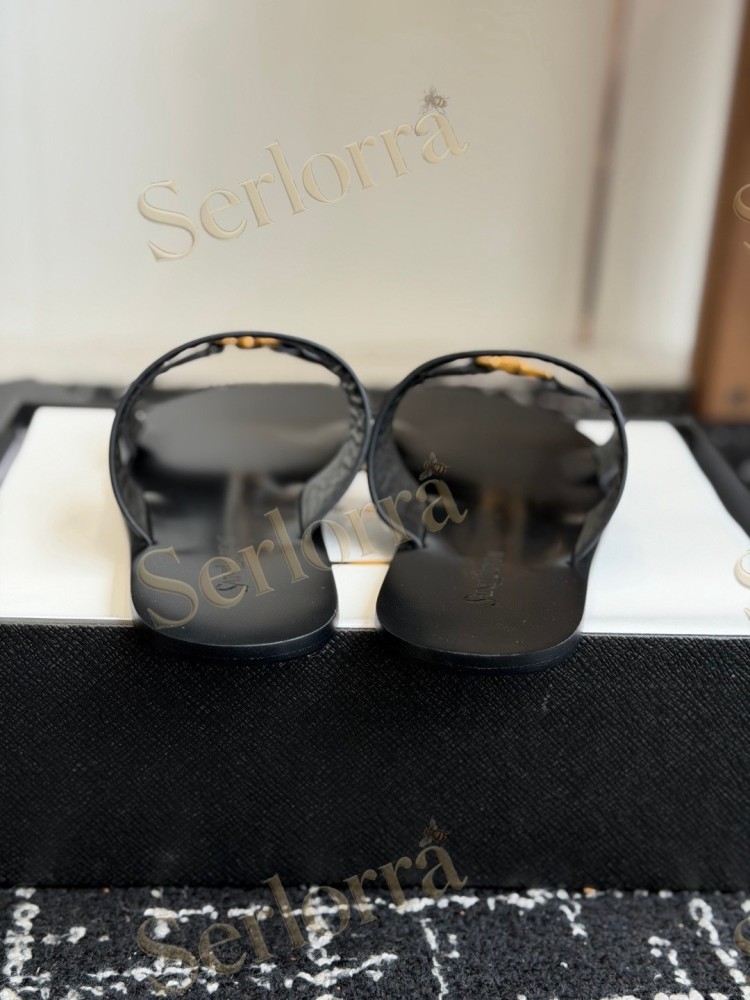 SAINT LAURENT BABYLONE SLIDE SANDALS