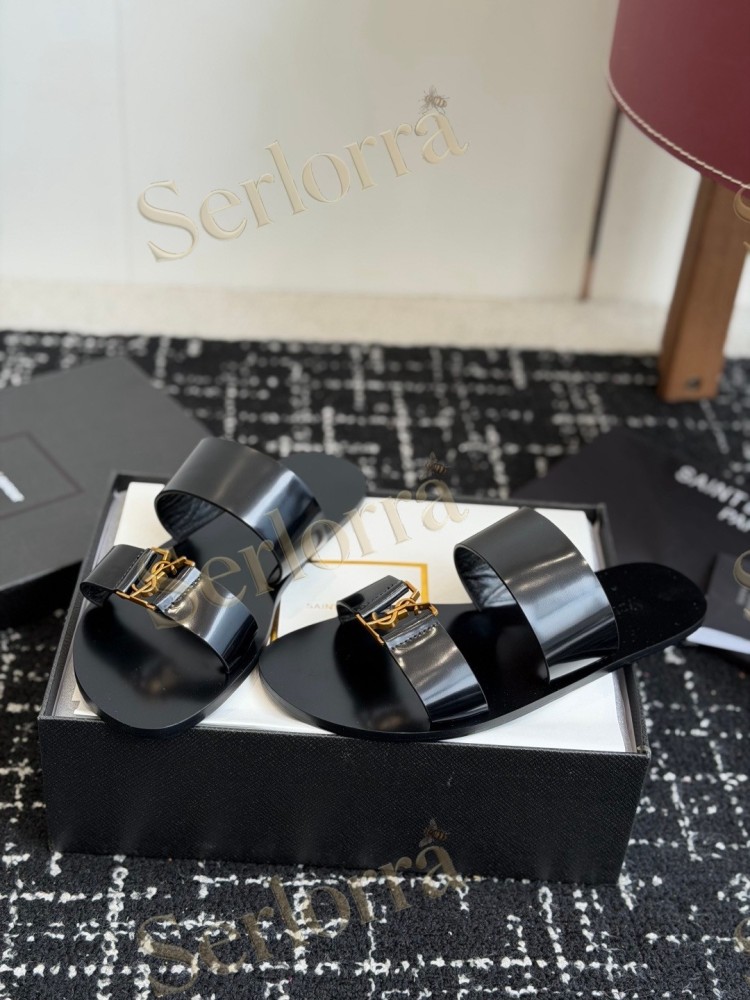 SAINT LAURENT BABYLONE SLIDE SANDALS