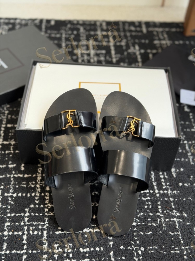 SAINT LAURENT BABYLONE SLIDE SANDALS