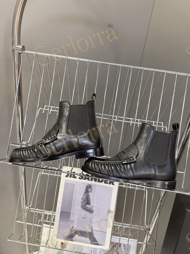 SAINT LAURENT TAN SUEDE CHELSEA LOAFER ANKLE BOOTS