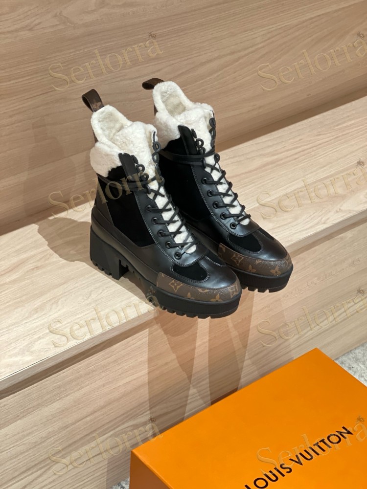 LOUIS VUITTON BLOCK HEEL ANKLE BOOTS