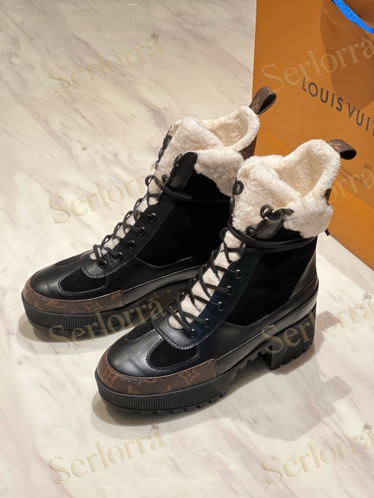 LOUIS VUITTON BLOCK HEEL ANKLE BOOTS