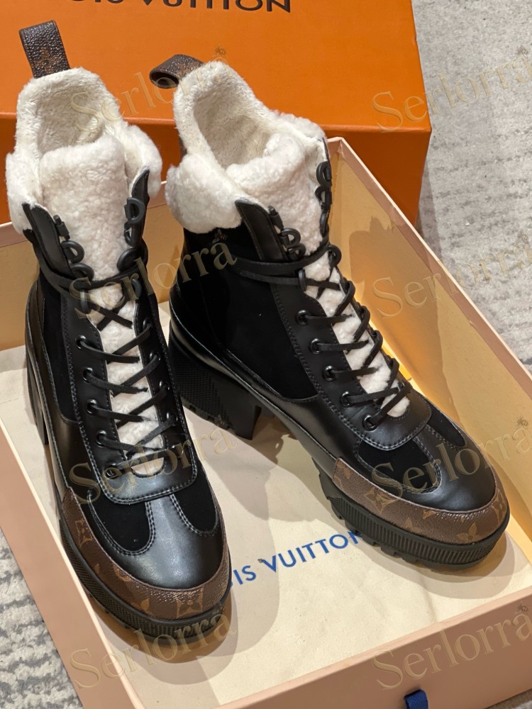 LOUIS VUITTON BLOCK HEEL ANKLE BOOTS