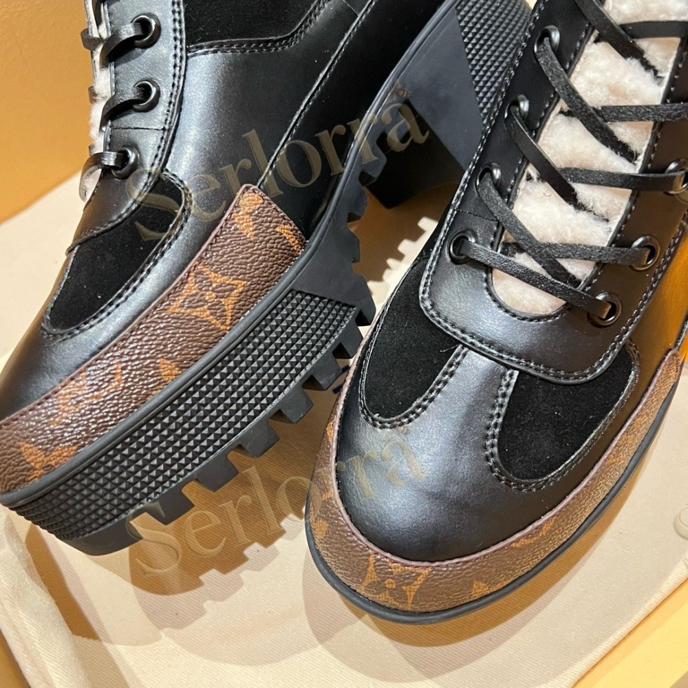LOUIS VUITTON BLOCK HEEL ANKLE BOOTS
