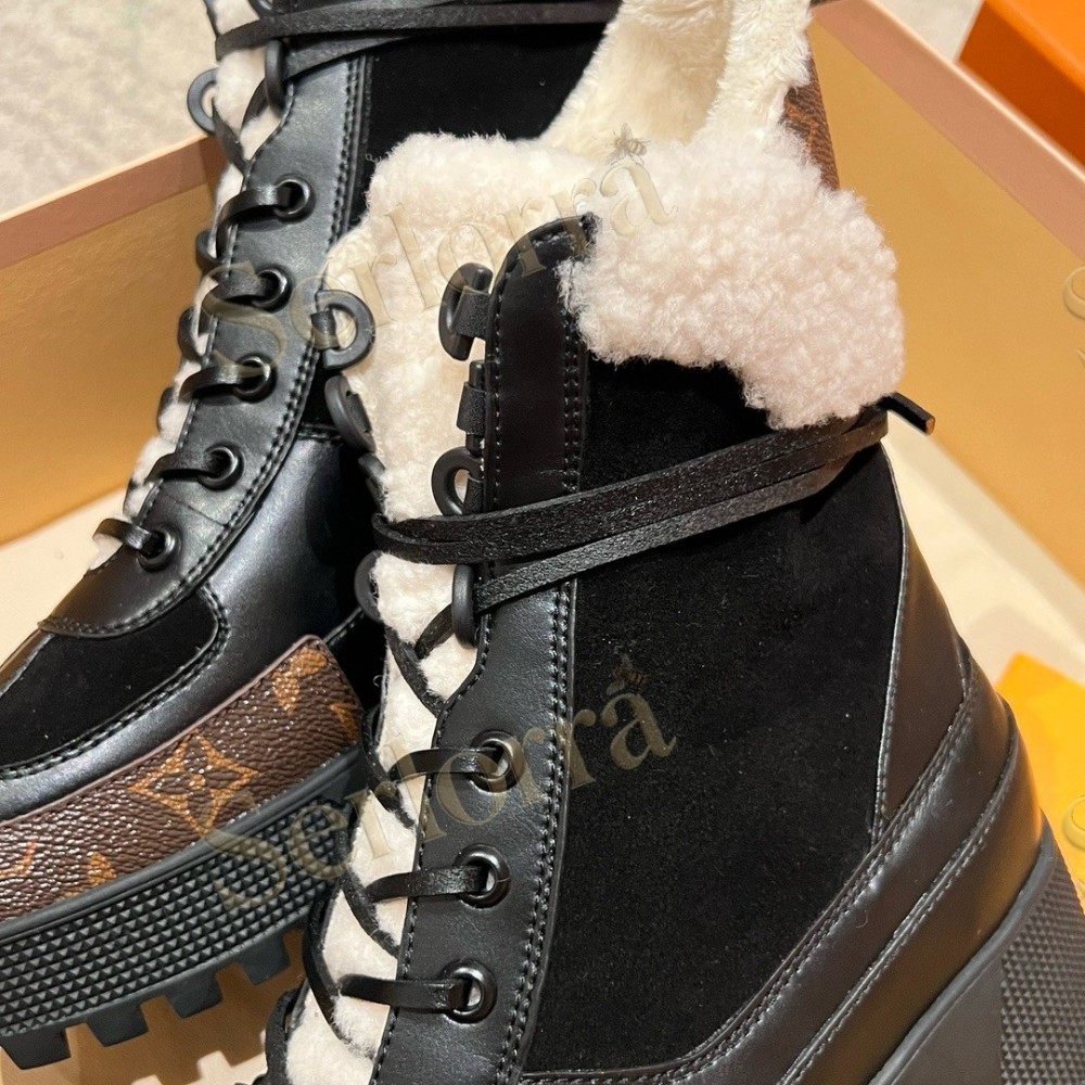 LOUIS VUITTON BLOCK HEEL ANKLE BOOTS