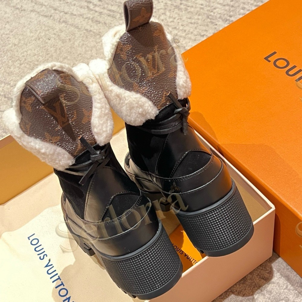 LOUIS VUITTON BLOCK HEEL ANKLE BOOTS