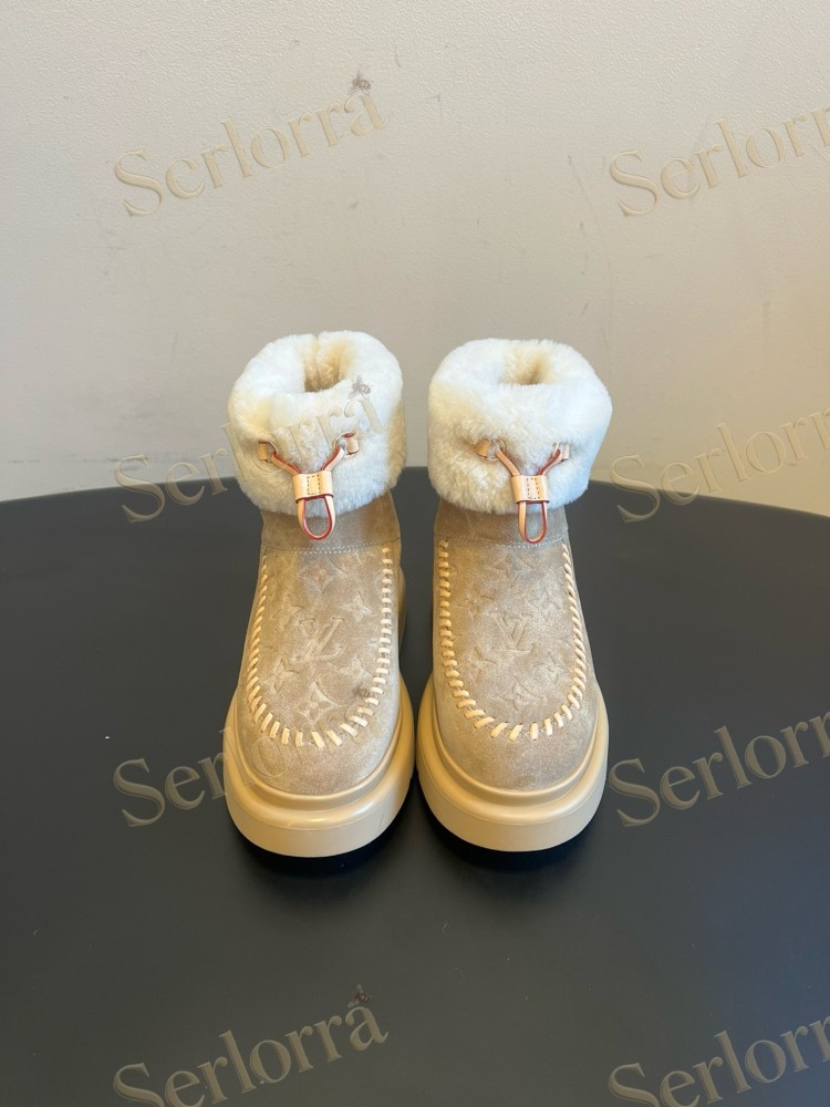 LOUIS VUITTON SHEARLING SHORT BOOTS