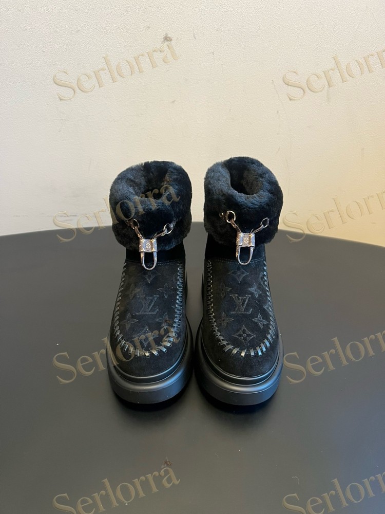 LOUIS VUITTON SHEARLING SHORT BOOTS