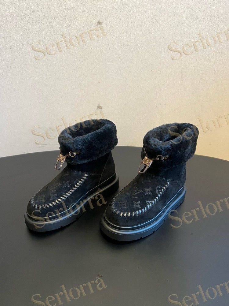 LOUIS VUITTON SHEARLING SHORT BOOTS