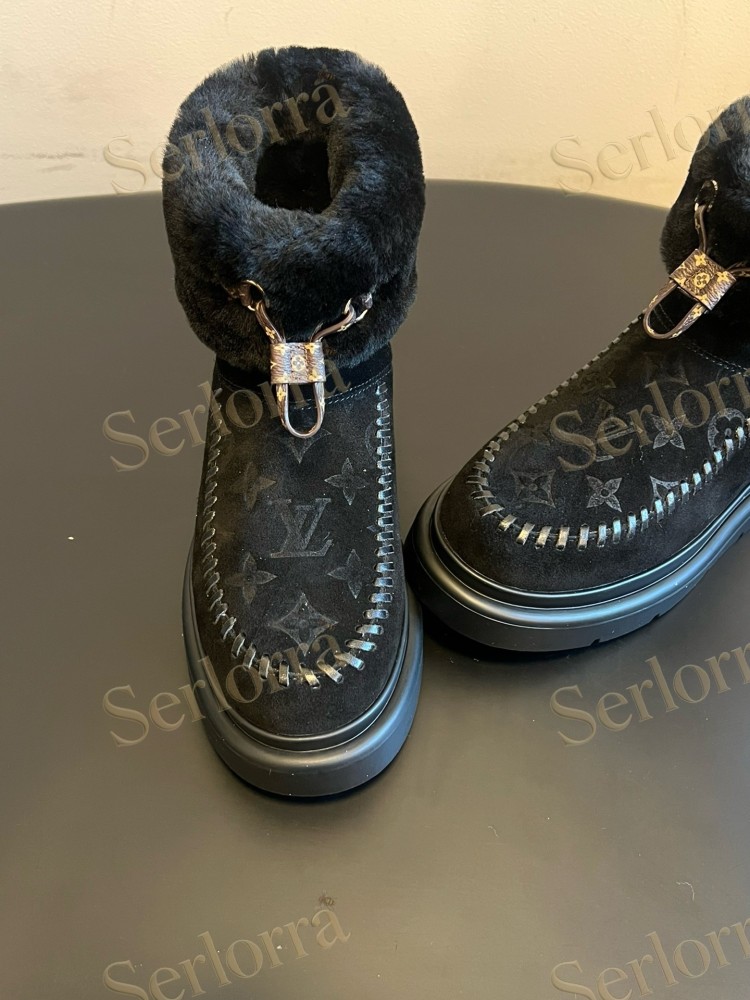 LOUIS VUITTON SHEARLING SHORT BOOTS
