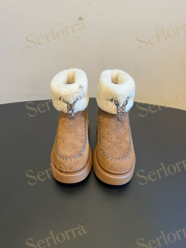 LOUIS VUITTON SHEARLING SHORT BOOTS