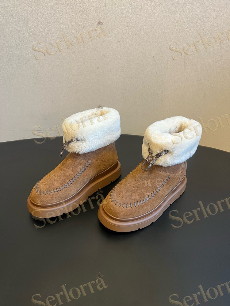LOUIS VUITTON SHEARLING SHORT BOOTS