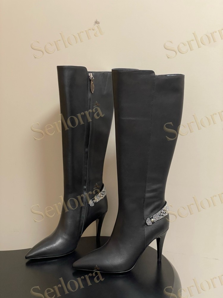 LOUIS VUITTON POINTED TOE HIGH‑HEEL KNEE‑HIGH BOOTS