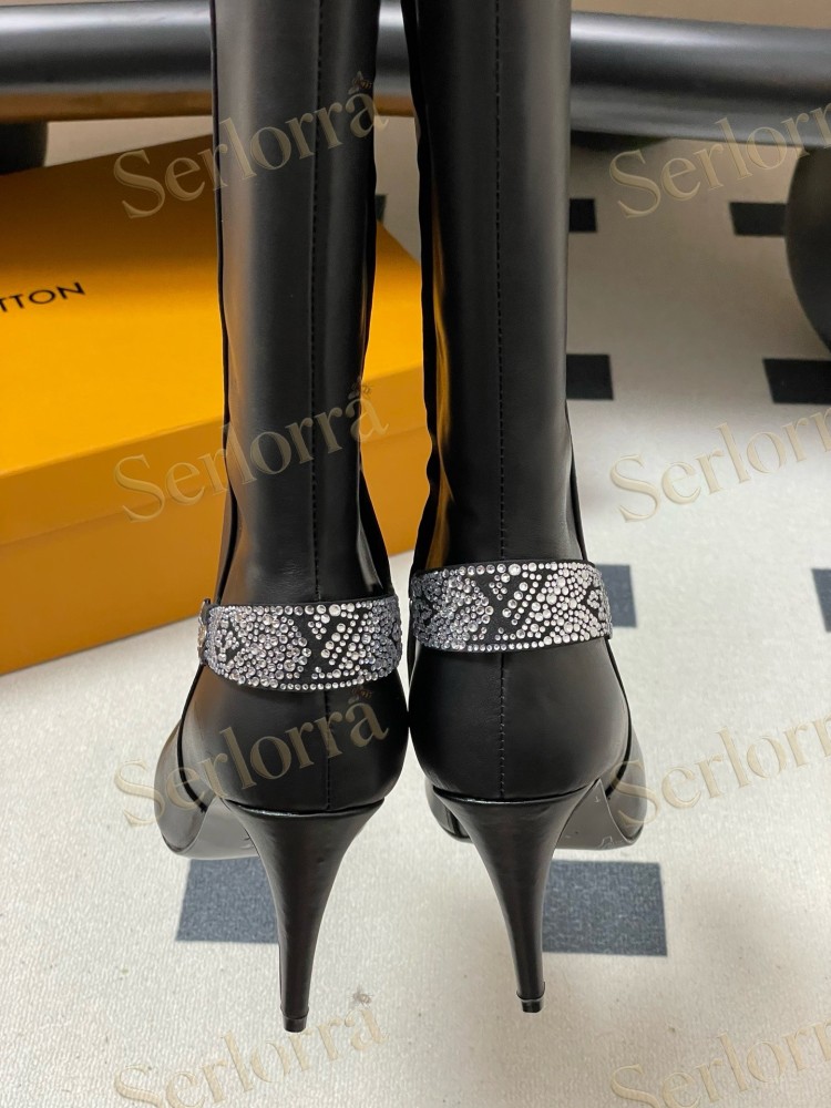 LOUIS VUITTON POINTED TOE HIGH‑HEEL KNEE‑HIGH BOOTS