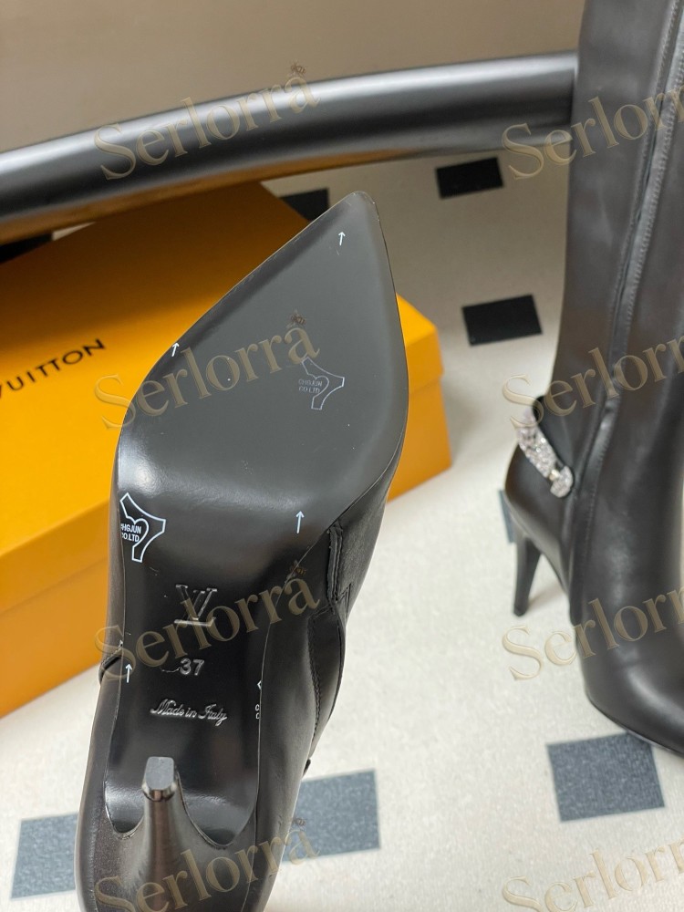 LOUIS VUITTON POINTED TOE HIGH‑HEEL KNEE‑HIGH BOOTS