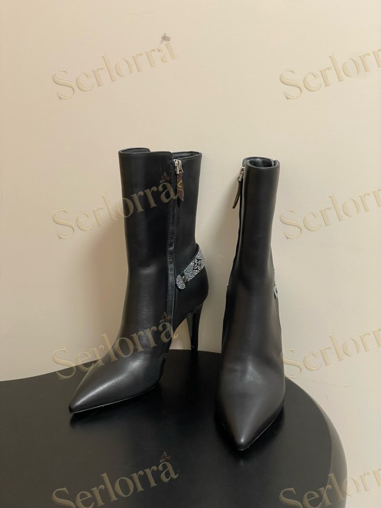 LOUIS VUITTON POINTED TOE HIGH‑HEEL ANKLE BOOTS