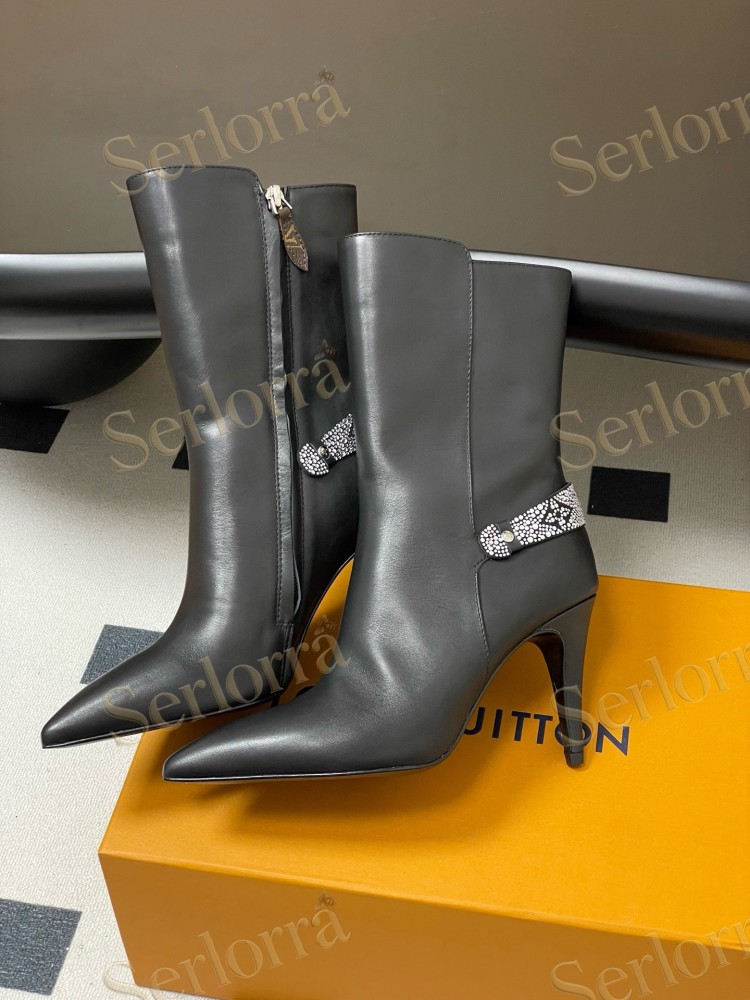 LOUIS VUITTON POINTED TOE HIGH‑HEEL ANKLE BOOTS