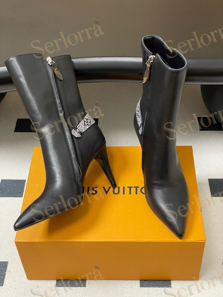 LOUIS VUITTON POINTED TOE HIGH‑HEEL ANKLE BOOTS