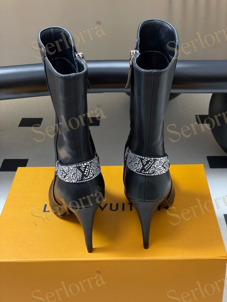 LOUIS VUITTON POINTED TOE HIGH‑HEEL ANKLE BOOTS