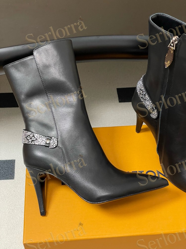 LOUIS VUITTON POINTED TOE HIGH‑HEEL ANKLE BOOTS