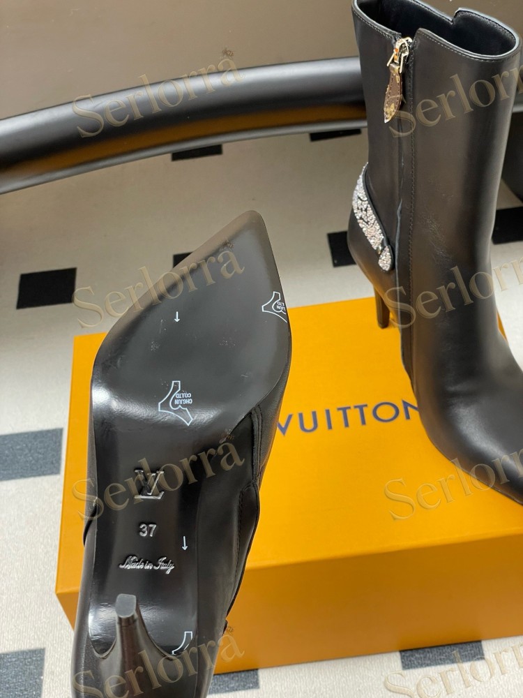 LOUIS VUITTON POINTED TOE HIGH‑HEEL ANKLE BOOTS