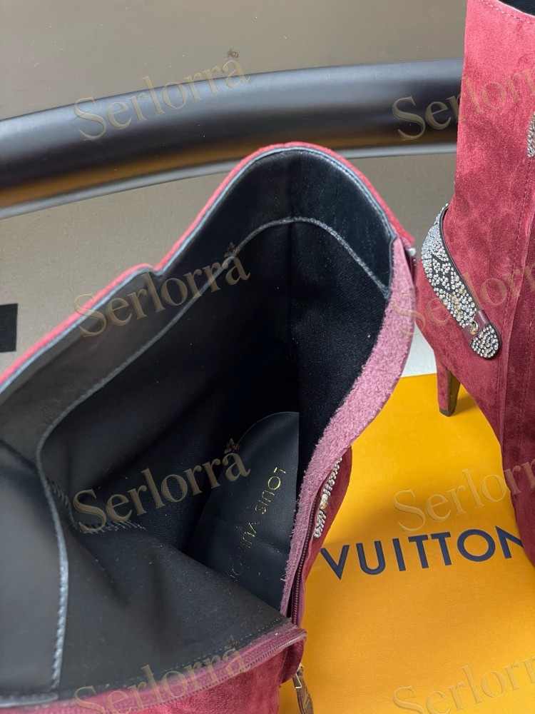 LOUIS VUITTON POINTED TOE HIGH‑HEEL MID‑CALF BOOTS