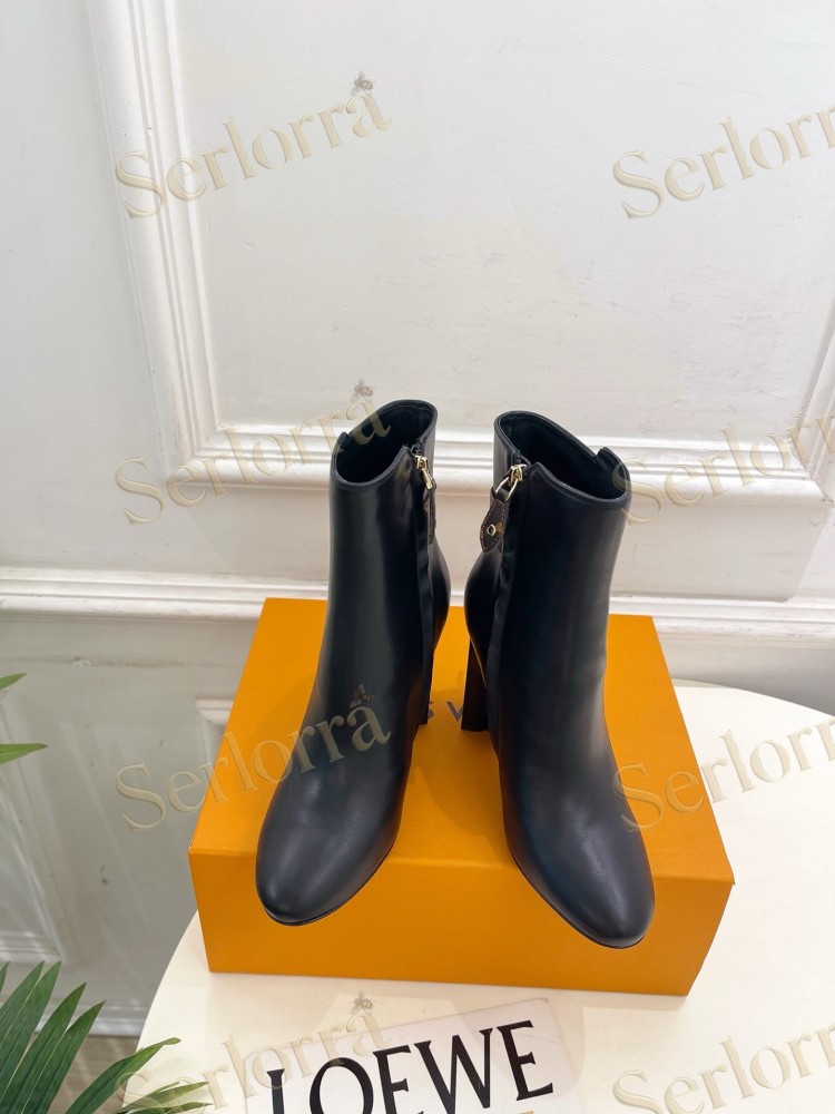 LOUIS VUITTON POINTED TOE HIGH‑HEEL MID‑CALF BOOTS