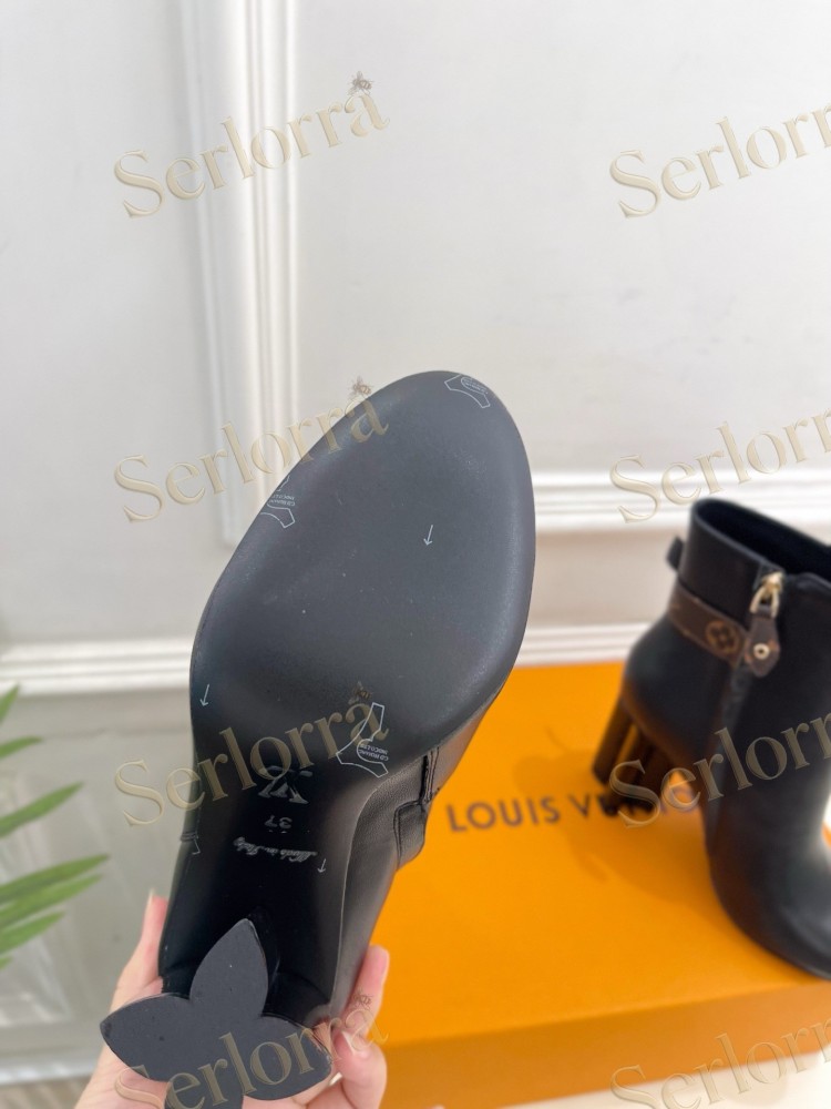 LOUIS VUITTON POINTED TOE HIGH‑HEEL MID‑CALF BOOTS