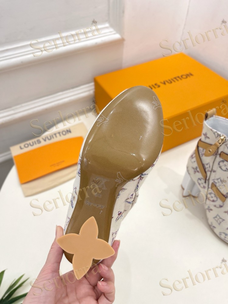 LOUIS VUITTON SILHOUETTE DENIM ANKLE BOOTS