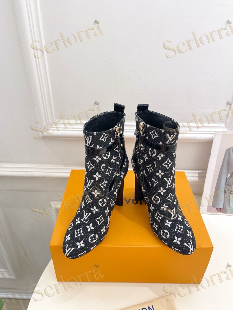 LOUIS VUITTON SILHOUETTE DENIM ANKLE BOOTS