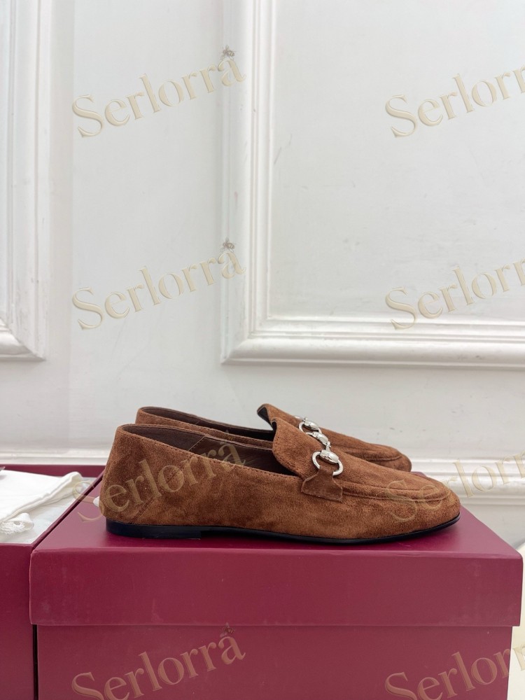 GUCCI JORDAAN HORSEBIT SUEDE LEATHER FLAT LOAFERS