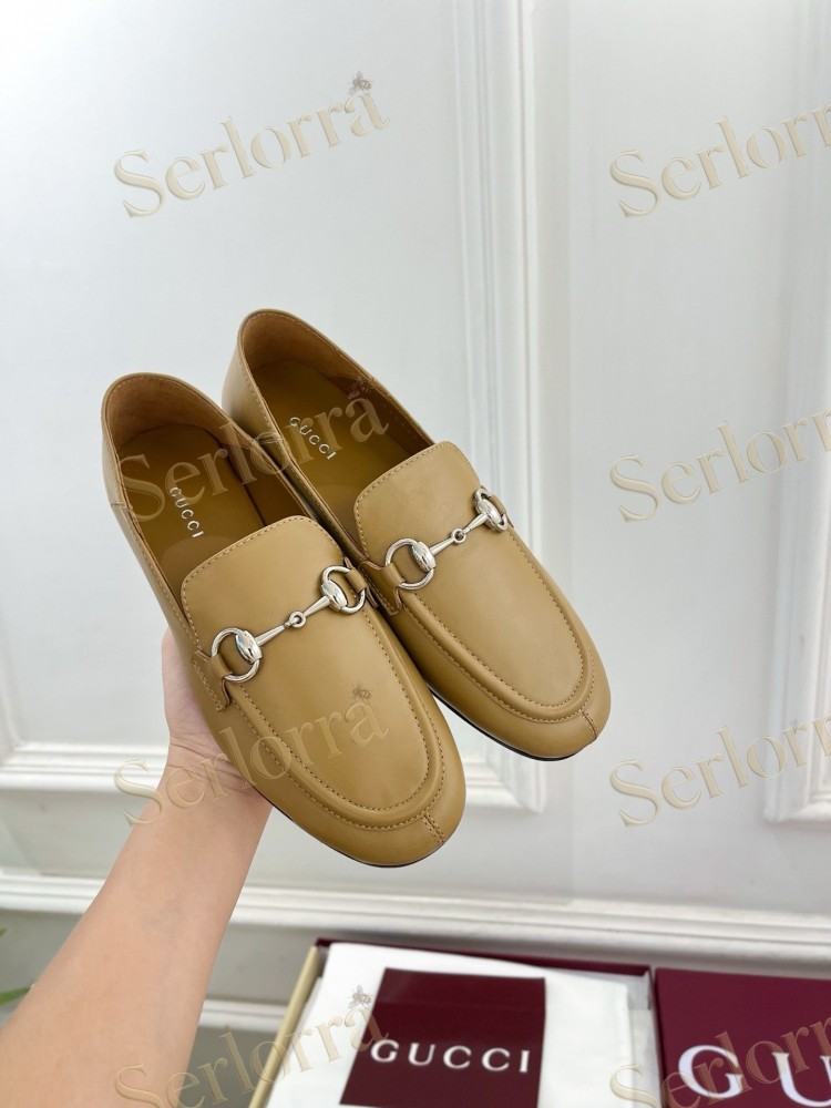 GUCCI JORDAAN HORSEBIT SMOOTH LEATHER FLAT LOAFERS
