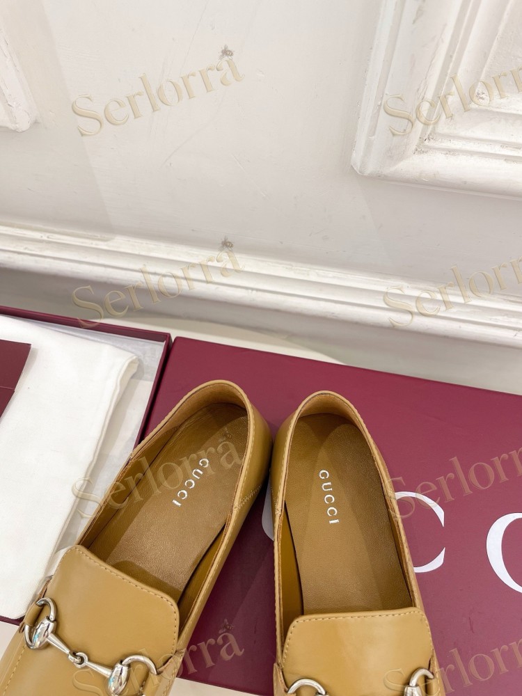 GUCCI JORDAAN HORSEBIT SMOOTH LEATHER FLAT LOAFERS