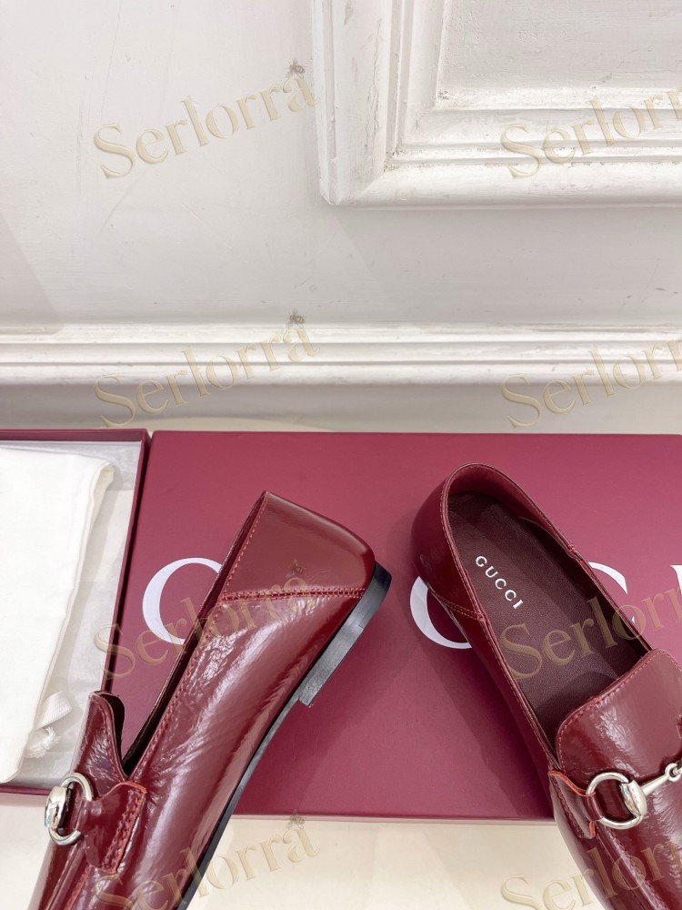 GUCCI JORDAAN HORSEBIT SMOOTH LEATHER FLAT LOAFERS