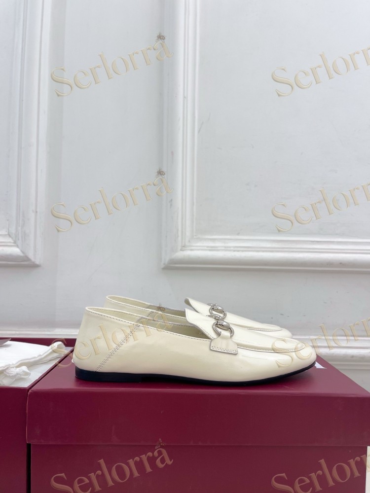 GUCCI JORDAAN HORSEBIT SMOOTH LEATHER FLAT LOAFERS