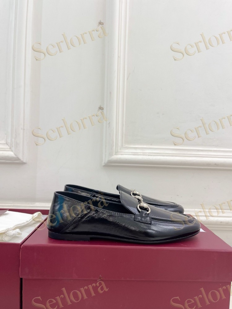 GUCCI JORDAAN HORSEBIT SMOOTH LEATHER FLAT LOAFERS