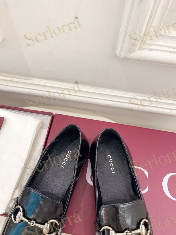 GUCCI JORDAAN HORSEBIT SMOOTH LEATHER FLAT LOAFERS