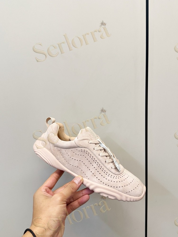 HERMÈS GOATSKIN NEON LOW-TOP LACE-UP SNEAKERS