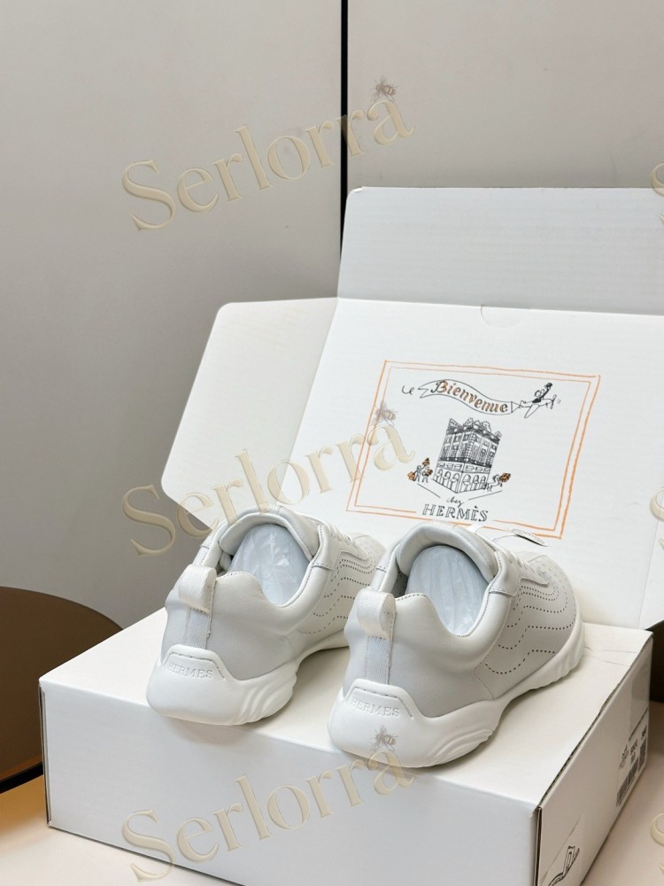 HERMÈS GOATSKIN NEON LOW-TOP LACE-UP SNEAKERS