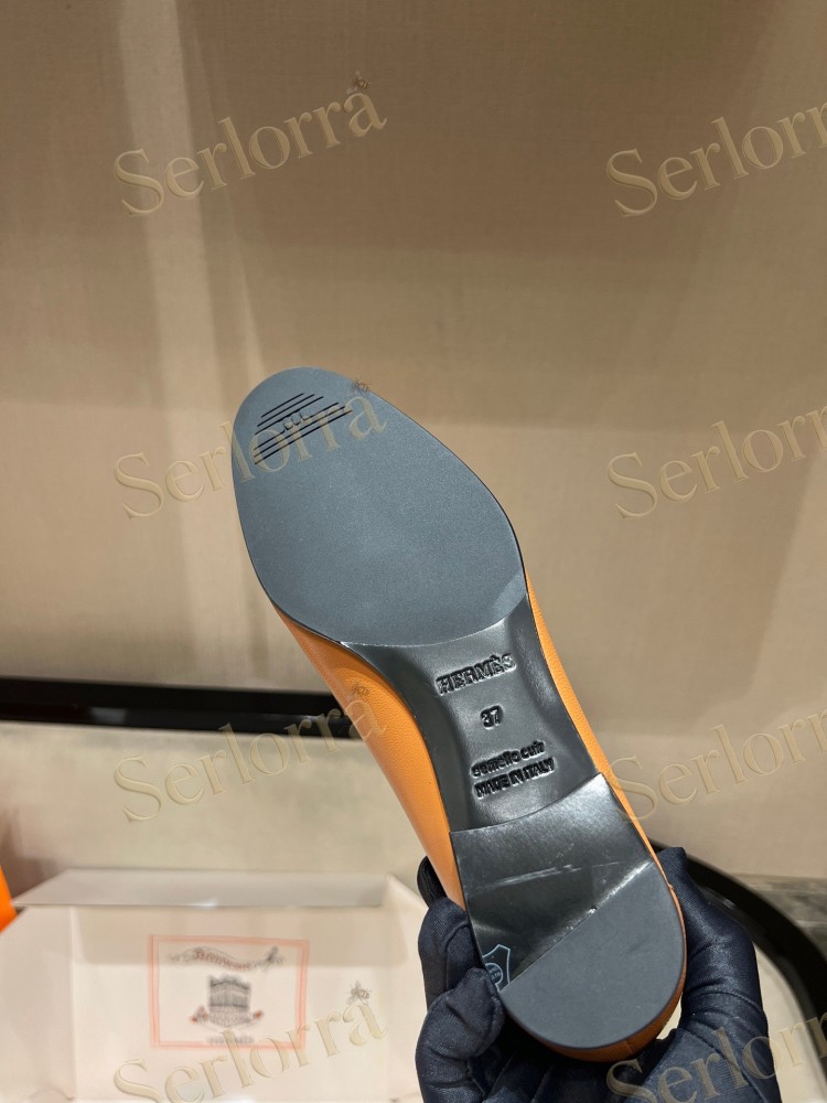 HERMÈS CALFSKIN LEATHER H LOAFERS