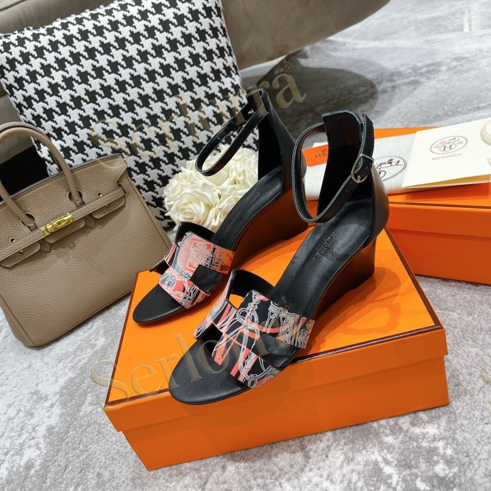 HERMÈS LEGEND 70 SANDALS WEDGES