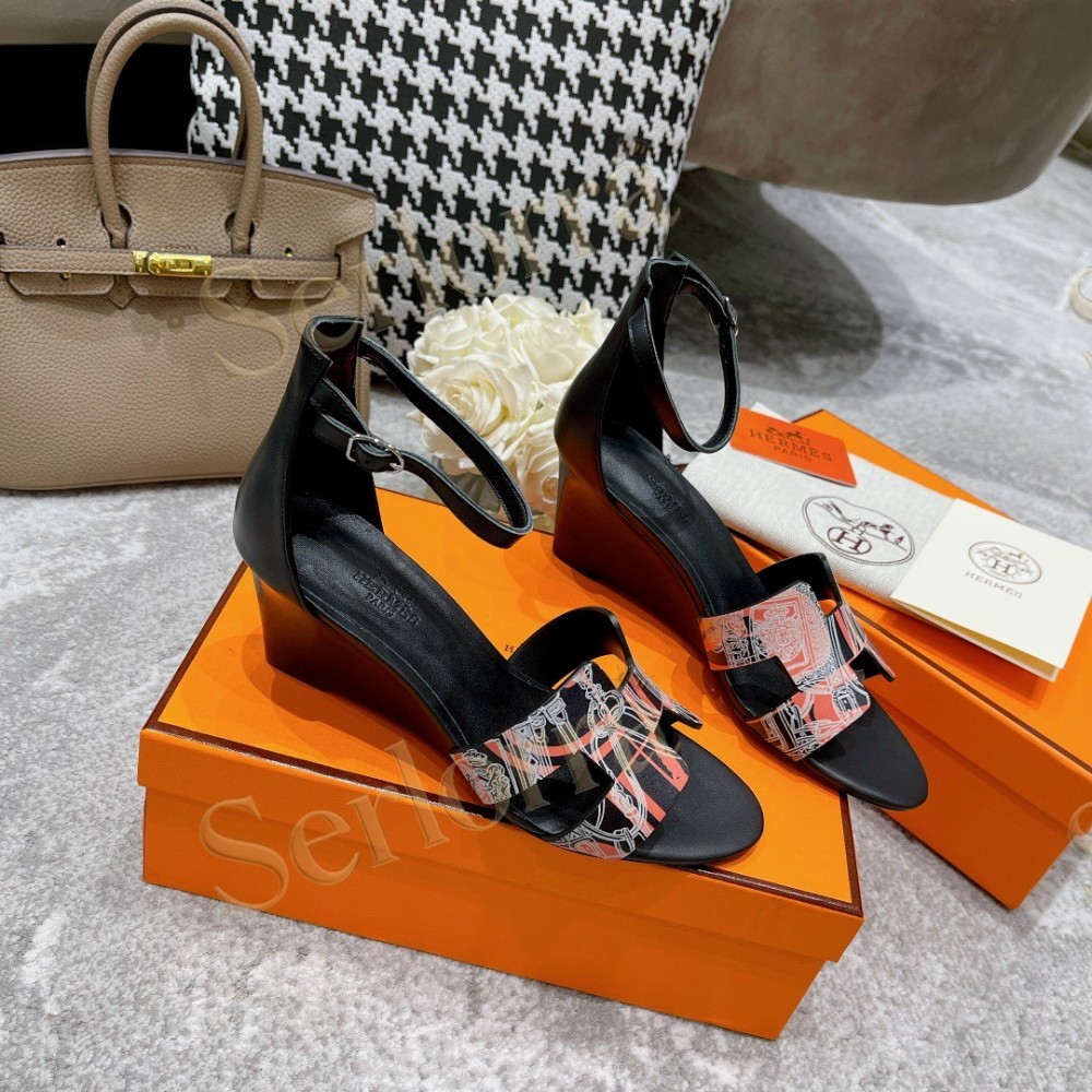 HERMÈS LEGEND 70 SANDALS WEDGES