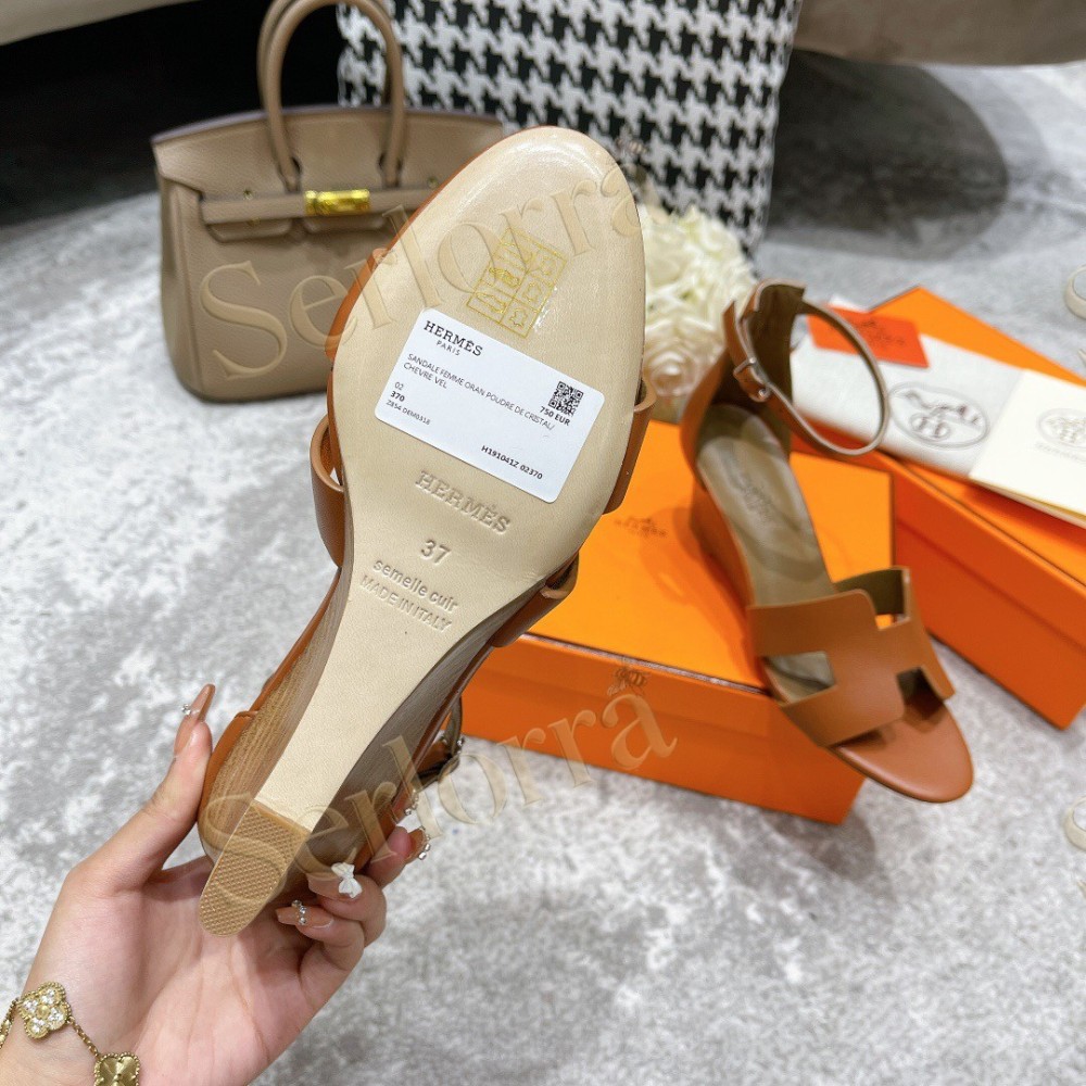 HERMÈS LEGEND 70 SANDALS WEDGES
