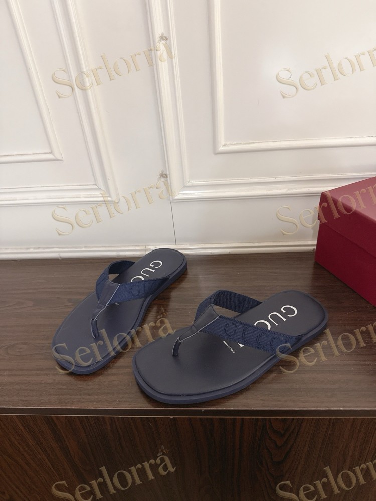 GUCCI EMBOSSED GG FABRIC THONG FLIP FLOPS
