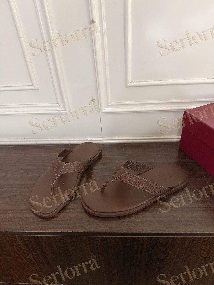 GUCCI EMBOSSED GG FABRIC THONG FLIP FLOPS
