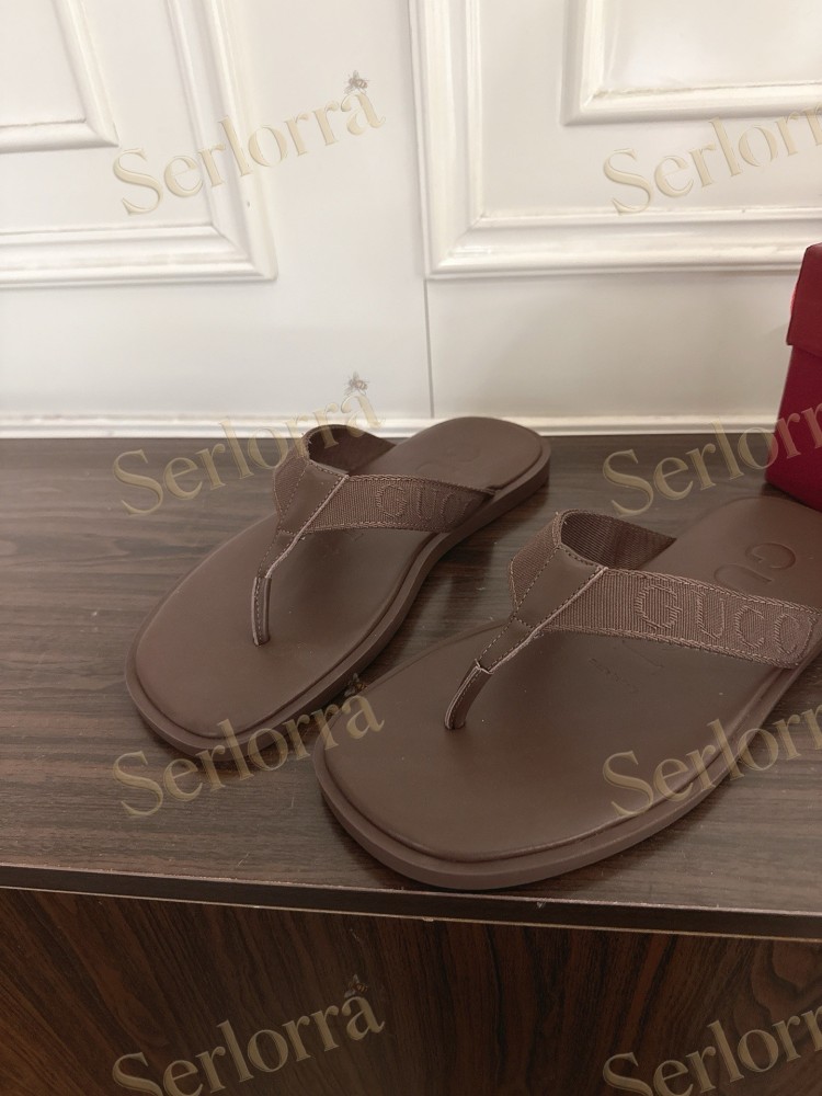 GUCCI EMBOSSED GG FABRIC THONG FLIP FLOPS